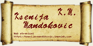 Ksenija Mandoković vizit kartica